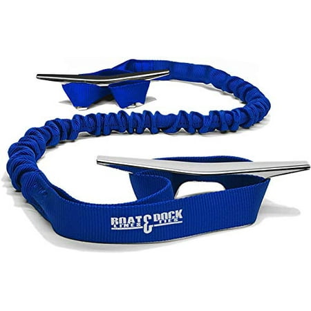 

Boat Lines & Dock Ties Boat Dock Tie Bungee Cord Double 9-Inch Loop Ends Made in USA Pack of 2(Blue 36 inch)