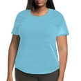 thumbnail image 1 of YFELWZ Womens Plus Size Solid Color Short Sleeve Crew Neck T Shirt Top Light Blue XXL, 1 of 4