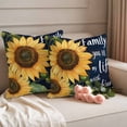 thumbnail image 2 of Sunflower Black Outdoor Waterproof Pillow Covers, Vintage Yellow Floral Botanical Plant Decorative Square Throw Pillowcase Sofa Cushion Sham for Patio/Couch/Chair, 16"x16" 2 Pack, 2 of 8