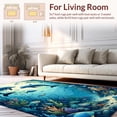 thumbnail image 2 of ODIKA 5'x7' Machine Washable Non-Slip Area Rug, Ocean Themed Showcasing Marine Life and Seaweed Motifs High Traffic Rug, Blue, 140515, 2 of 7