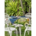thumbnail image 2 of Easter Eggs Outdoor Tablecloth - 60 Inch Round Dining Table Cover, Spring Flowers Truck Leaves Butterflies Beige Waterproof Outdoor Table Cloth with Umbrella Hole & Zipper for Picnic/Patio/Party, 2 of 7
