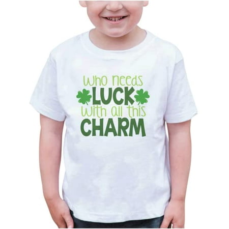 

7 ate 9 Apparel Kid s St. Patrick s Day Shirts - Who Needs Luck White Shirt 5T