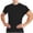 Black, variant on Mens Stretch Running Gym Top Man Solid Color Casual Elastic Sports Short Sleeve Round Neck Blouses Top