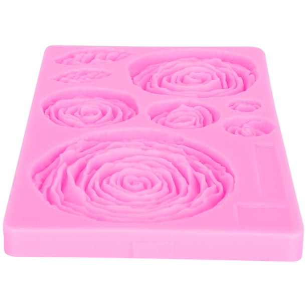 Moldes de pastel con patrón de flores, molde de silicona DIY para decoración de resina de jabón de Chocolate (rosa)
