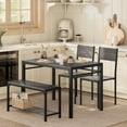 thumbnail image 4 of Shahoo Kitchen Table and 2 Chairs for 4 with Bench, 4 Piece Dining Sets for Small Space, Dark Grey, 4 of 14