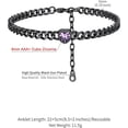 thumbnail image 6 of ChainsHouse Heart Shaped Birthstone Ankle Bracelets for Women Black Waterproof Anklets Stainless Steel Jewelry Gift, February, 6 of 8