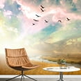 thumbnail image 2 of wall26 - Green Field of Grass and Flying Birds - Removable Wall Mural | Self-Adhesive Large Wallpaper - 100x144 inches, 2 of 6