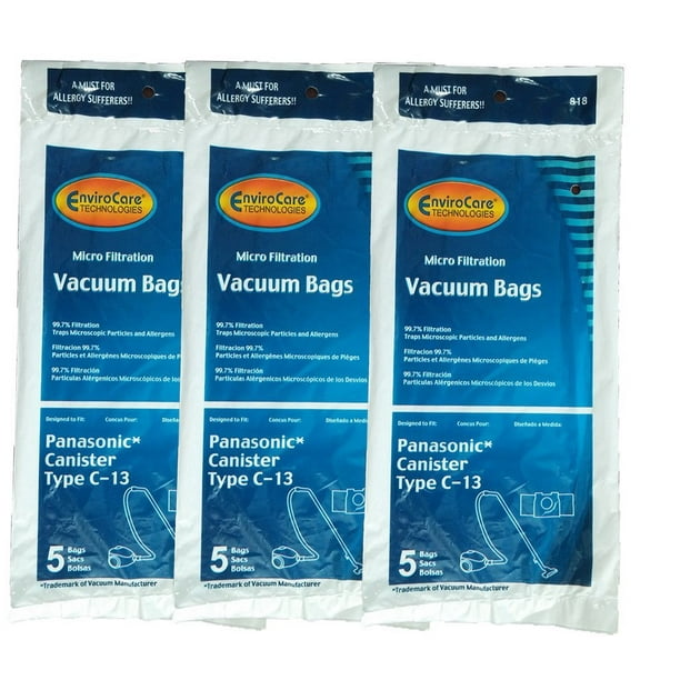 Panasonic Type C13, MC3900 Canister Vacuum Cleaner 15 Pk Paper Bags
