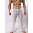 thumbnail image 1 of Men's Lingerie Mesh Sheer Trousers Pure Color Long Pants Sleepwear, 1 of 5