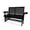 2 Seats-Black, variant on Fortune Candy Wood Patio Glider with High Roll Back and Cup Holders, All Weather Resistant, for Outdoor Patio Garden, White