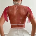 thumbnail image 5 of Mesh Sequin Tops for Women Sparkly Long Sleeve Sheer Crop Top See Through Shirt Glitter Going Out Tops Mesh Layer Slim Fit Shirts Club Party Outfits Stylish Trendy Wear for Cocktail, 5 of 9