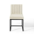 thumbnail image 6 of Modway Carriage Dining Chair Upholstered Fabric Set of 2 in Black Beige, 6 of 8