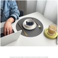 thumbnail image 3 of Chic Faux Leather Placemats, Two Tone Water Resistant Washable Round Table Mats, Durable Non-Slip Stain Resistant Placemats for Kitchen, Patio, Outdoor, Indoor Use (Collection Of, 3 of 7