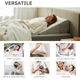 thumbnail image 4 of Bedluxe Wedge Pillow, 10 inch Bed Wedge Pillow for Headboard, Pillow Wedge for Acid Reflux Relief, Sleeping, Back Pain Relief, Snoring, Triangle Pillow Wedge, White/Grey, 4 of 8