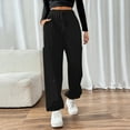 thumbnail image 2 of Brondbend Womens Jogger Sweatpants Long Pants for Women Casual Solid Color Drawstring Elastic Waist Cotton Workout Trousers with Pocket Wide Leg Outdoor Sport Winter Comfortable, 2 of 7