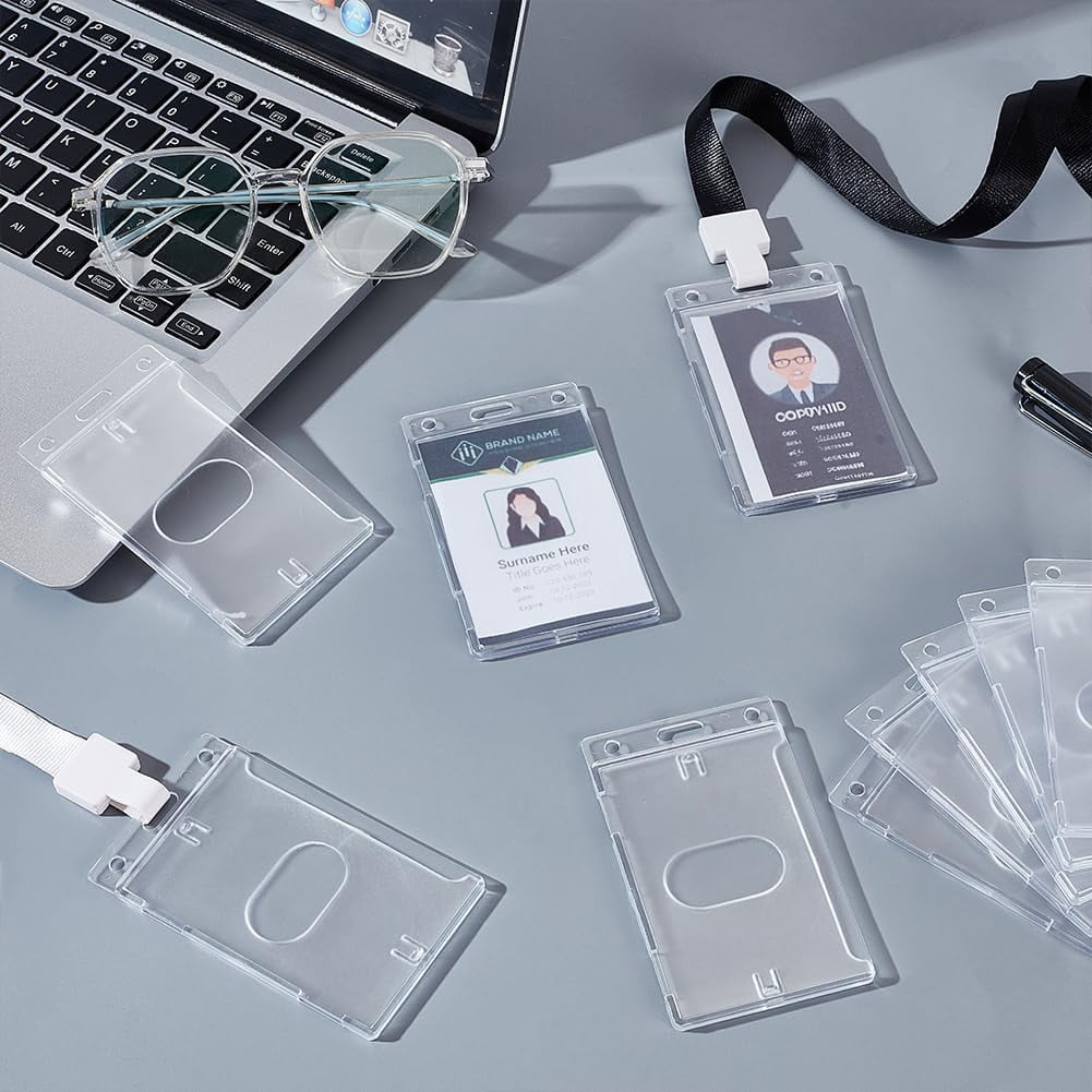 Rectangle Plastic ID Holder Cover Name Card Holders Clear 101x60x4mm