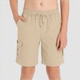 thumbnail image 2 of KPOPLK Boys Shorts Kids Athletic Shorts Teen Casual Summer Bermuda Shorts Drawstring Joggers with Pockets for 5-14Y White 11-12 Years, 2 of 8
