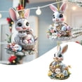 thumbnail image 6 of HongHeng Clearance Under $2.00 Easter Cute Wreath 2D Flat Festival Party Decoration Pendant Car Hanging Tag, 6 of 8