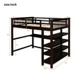 thumbnail image 7 of Wood Loft Bed with Storage Shelves and Desk, Storage Shelf, Full-Length guardrail, Space-Saving Design with Bookcase, No Box Spring Needed, 7 of 7