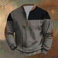 thumbnail image 2 of Mens Sweatshirt Plain Half Zip Long Sleeve Sweatshirts V Neck Knit Printed Vintage Sweaters Regular Mens Shirt Pullover Sweat Tops Long Sleeve Blouses Plus Size, 2 of 3