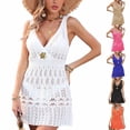 thumbnail image 1 of Sentmoon Robe de Plage Cache-Maillot Cache-Maillots pour Femmes Été 2026 Couleur Unie Patchwork Respirant Coupe Régulière Bretelles Spaghetti Robes de Plage pour Détente et Détente, 1 of 6