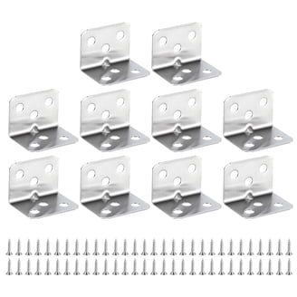 20-Pack Heavy Duty Stainless Steel Corner Braces - 3.3x3.3 Inch L Brackets With Screws For Furniture & Shelves