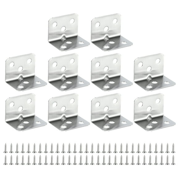 12Pack L Shape Corner Brace, 1.06"x1.06"x1.42" 90 Degree Right Angle Brackets with Screws (Silver)