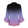thumbnail image 5 of Shirts for Women under $10 3/4 Sleeves V-Neck Gradient Flare Sleeve Summer Solid T-shirt Pullover Blouse Black S, 5 of 6