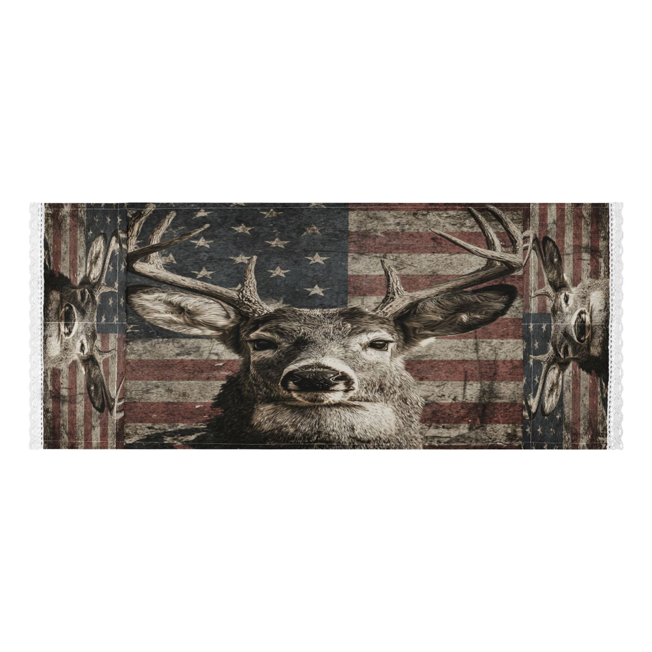Wobogo Vintage American Deer Washing Machine Cover Dustproof Washer Dryer Cover Waterproof Laundry Room Decorative Protector