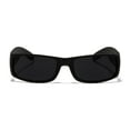 thumbnail image 3 of KACE by ShadyVEU Super Dark Lens Unisex Rectangular Flat Top Wraparound Sunglasses, Black, 3 of 6