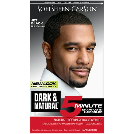 Dark & Natural 5 minutes Shampooing en Couleur de cheveux pour les hommes Jet Black, 1.0 CT