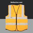 thumbnail image 3 of Reflective Safety Vest, High Visibility Reflective Vest with Multiple Pockets and Zipper, Work Vest for Workers, Drivers, Construction, Baggage Handling, Security for Men Women, 3 of 7
