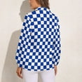 thumbnail image 2 of Kentucky Checkerboard Blue And White Long Sleeve Blouse Woman Streetwear Casual Shirts Summer Oversize Woman Streetwear Clothing Birthday Present, 2 of 7