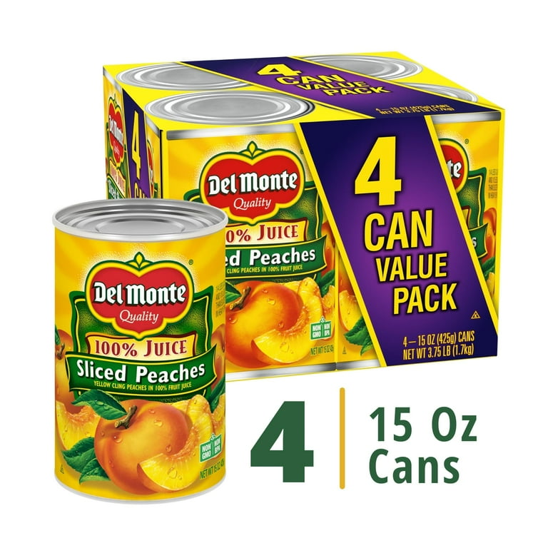 Del Monte Sliced Peaches, Canned Fruit, 15 oz Can 