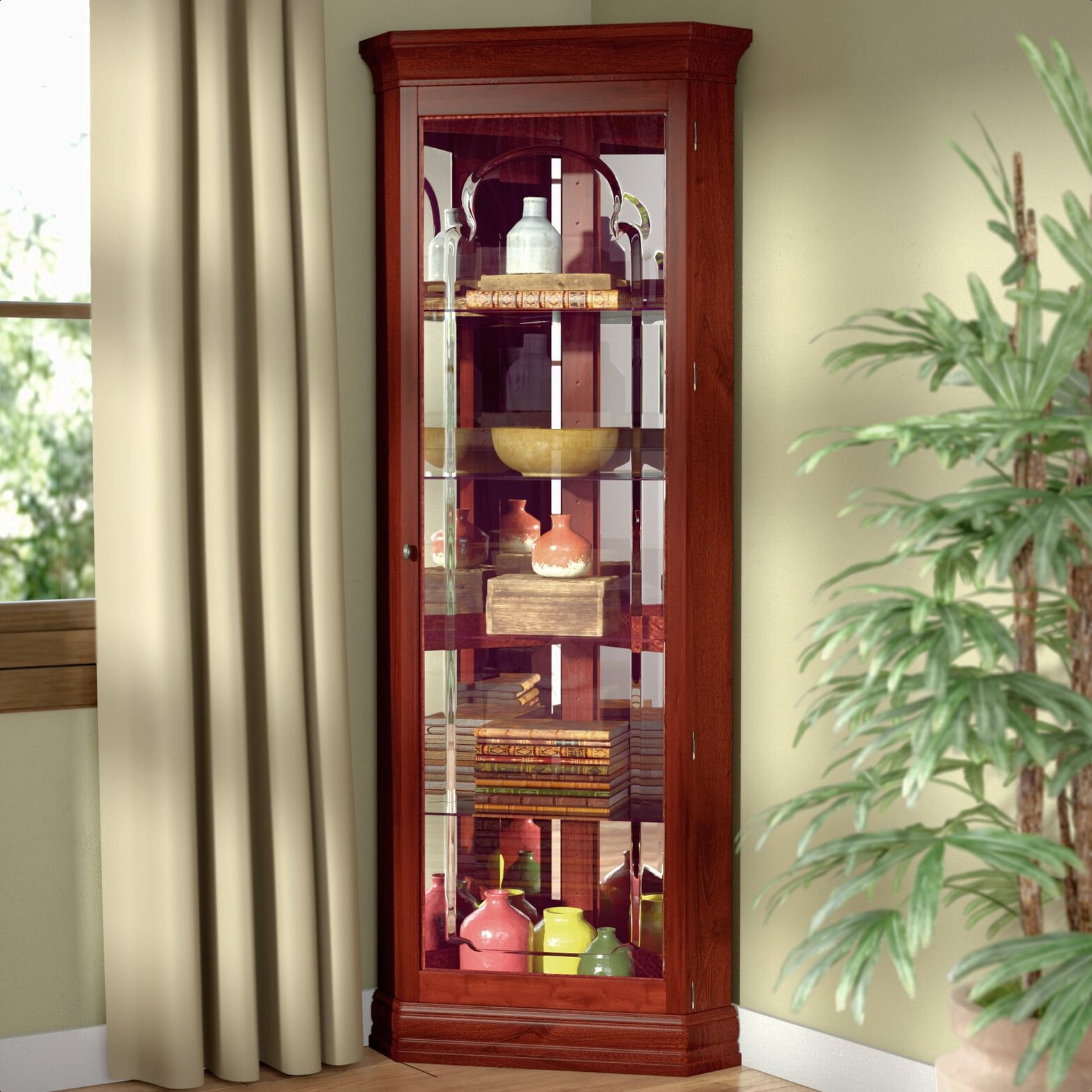 Nancy lighted corner curio cabinet deals
