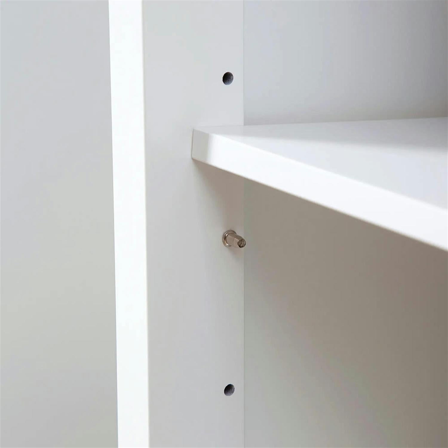 Demi Bonn 27" Kitchen Island Cart on Wheels with Storage, Rolling Dining Room Serving Utility Carts Mobile Movable with Adjustable Shelf and Drawer, White