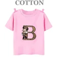 thumbnail image 3 of Camiseta de algodón con letras del alfabeto A a G de Disney Mickey, camisetas informales de moda de verano para niños y niños, camisetas de manga corta con cuello redondo, 3 of 5