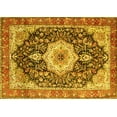 thumbnail image 1 of Ahgly Company Machine Washable Indoor Rectangle Medallion Yellow Traditional Area Rugs, 7' x 9', 1 of 4