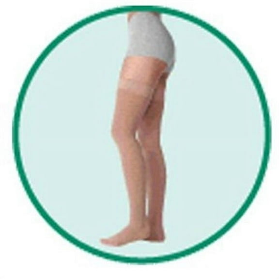 Juzo 2002 Soft Open Toe Thigh Highs w/Silicone Band Border - 30-40 mmHg Short Black IV