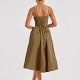 thumbnail image 5 of Efsteb Sleeveless Casual Summer Dresses for Women Lace Up Back Corset Dress Spaghetti Strap Pleated A-Line Midi Dresses (Brown,XXL), 5 of 7
