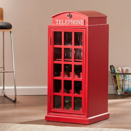 Southern Enterprises Phone Booth Wine Cabinet Southern Enterprises Phone Booth Wine Cabinet