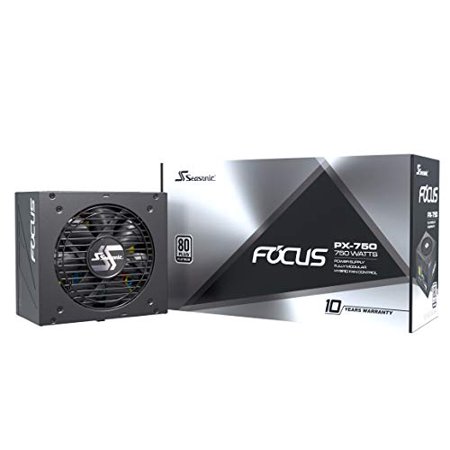 Seasonic FOCUSPX-750 Focus Px-750, 750w 80+ Platinum Full-modular, Fan Control In Fanless, Silent, And Cooling Mode, 10 Year Warranty, Perfect Power Supply For Gaming