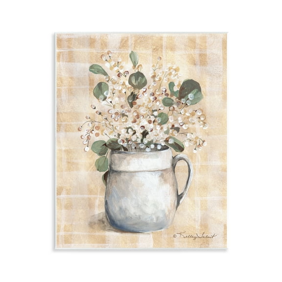 Stupell Industries Eucalyptus in Pottery Botanical & Floral Painting Unframed Art Print Wall Art, 11 x 14
