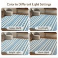 thumbnail image 7 of ODIKA 4'x6' Ultra-Soft Area Rug, Deep Blue Cream Layering Striped Gingham Felpudo Front Door Boho Symmetric Bands with Clean Washable, Bare feet friendly, Silk-Touch for Bedroom Home office, 7 of 7