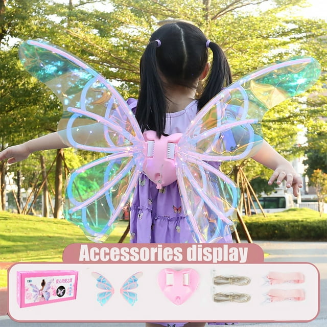 Christmas Light Up LED Toy for Childs, Musical Motion Wings with Glowing Effect and Adjustable Play Modes, Fun Interactive Gift for Girls, Holiday Party, Christmas, and Nighttime Events
