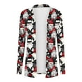 thumbnail image 3 of Cavosen Christmas Cardigan for Women Open Front Longline Outfits Long Sleeve Cute Graphic Stretch Comfortable Clothes, 3 of 4