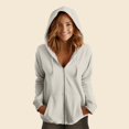 thumbnail image 3 of Dalix Heart Embroidered Fleece Zip Washed Hoodie Cold Fall Winter Women in Bone 2XL XX-Large, 3 of 5
