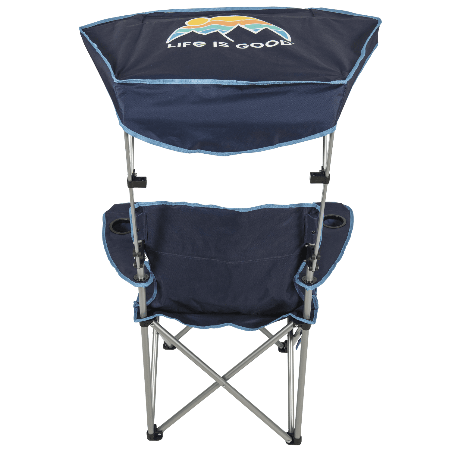 Life is Good Heavy Duty Max Shade Extra Wide Folding Camp Chair With Tilt UV Sun Protection Canopy