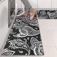 thumbnail image 2 of Kitchen Rugs Sets Of 2,Black Paisley Pattern Anti Fatigue Kitchen Mat Rugs Non Slip Washable,Decorative Kitchen Floor Mats for Kitchen,Sink,Laundry,17"X47", 2 of 5