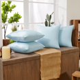 thumbnail image 3 of Deconovo Fundas de cojines decorativas - Juego of 4 Soft Linen Cushion Covers, Machine Washable Pillowcases for Sofa, Light Blue, 20x20 Inch, 3 of 7